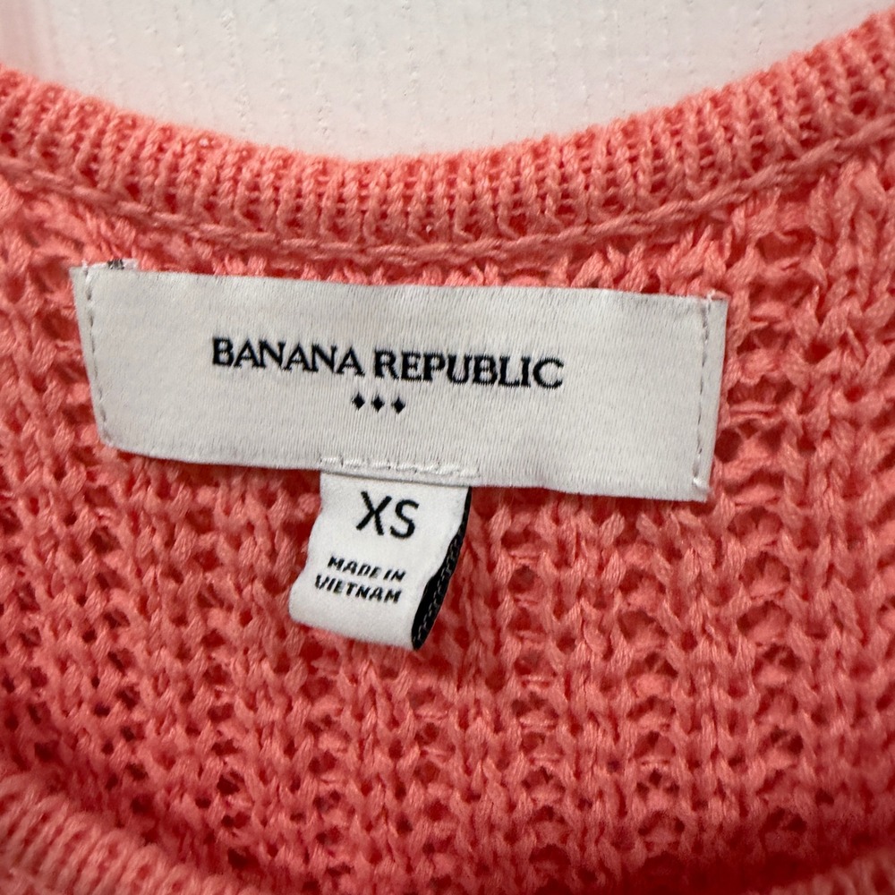 Banana Republic Womens Coral Pink Open Knit Sweater Midi Dress XS 706044-01 - Picture 7 of 7